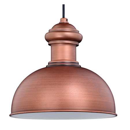 Vaxcel Lighting Franklin Single Light 10" Wide Outdoor Pendant Brushed Copper