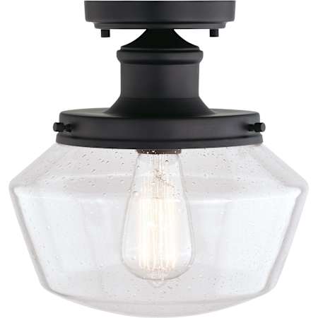 Vaxcel Lighting Collins Single Light 10" Wide Semi-Flush Ceiling Fixture Matte Black