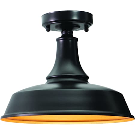 Vaxcel Lighting Dorado Single Light 12" Wide Semi-Flush Dome Ceiling Fixture Dark Bronze and Light Gold