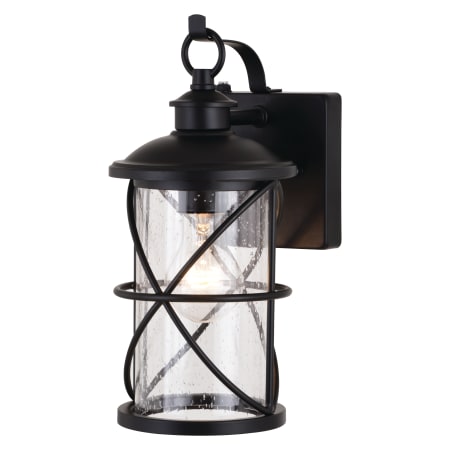 Vaxcel Lighting Adams 12" Tall Outdoor Wall Sconce with Seedy Glass Shade Black