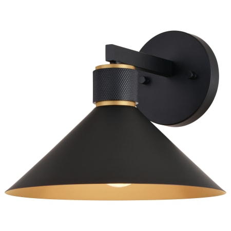 Vaxcel Lighting Dunbar 9" Tall Wall Sconce Matte Black / Gold