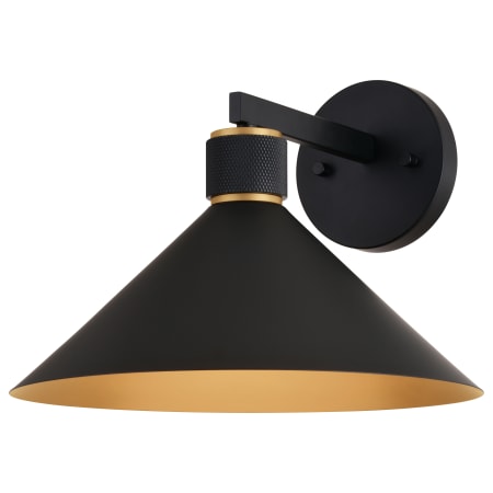 Vaxcel Lighting Dunbar 10" Tall Wall Sconce Matte Black / Gold