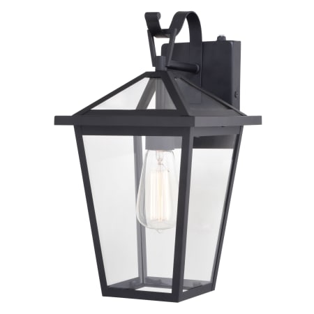 Vaxcel Lighting Derby 15" Tall Wall Sconce with Lantern Shade Matte Black