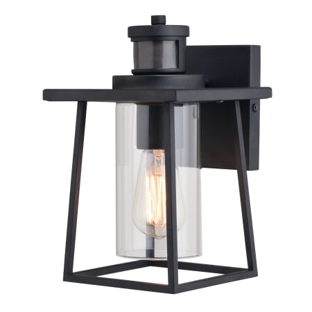 Vaxcel Lighting Geneva 11" Tall Outdoor Wall Sconce with Clear Glass Shade Textured Black