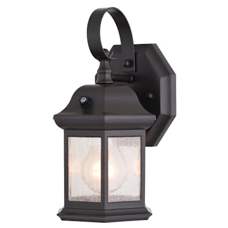 Vaxcel Lighting Wellington 11" Tall Outdoor Wall Sconce with Clear, Seedy Glass Shade Medium Bronze