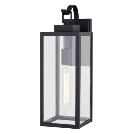 Vaxcel Lighting Clinton 18" Tall Outdoor Wall Sconce with Clear Glass Shade Matte Black