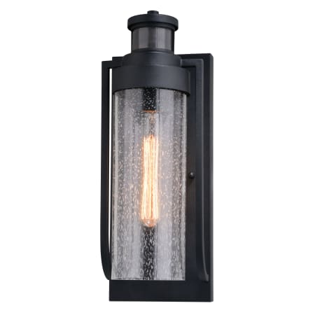 Vaxcel Lighting Lawton 16" Tall Outdoor Wall Sconce with Clear, Seedy Glass Shade Textured Black