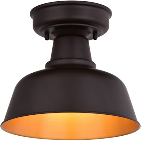 Vaxcel Lighting Cody 11" Wide Semi-Flush Outdoor Ceiling Fixture Oil Rubbed Bronze / Light Gold