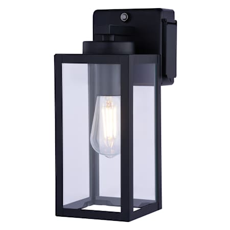Vaxcel Lighting Lombard 12" Tall Outdoor Wall Sconce with Clear Glass Shade Textured Black