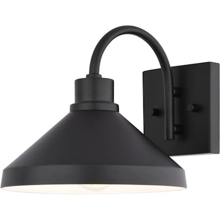 Vaxcel Lighting Highland Park 8" Tall LED Outdoor Wall Sconce Matte Black / White