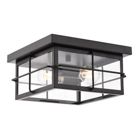Vaxcel Lighting Manchester 2 Light 11" Wide LED Flush Mount Square Outdoor Ceiling Fixture Matte Black