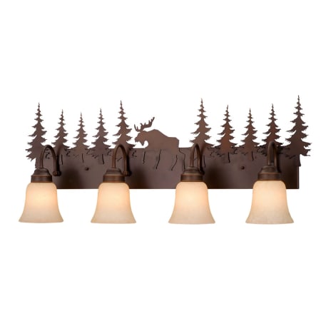 Vaxcel Lighting Yellowstone 4 Light 33" Wide Bathroom Vanity Light with Moose Accents Burnished Bronze