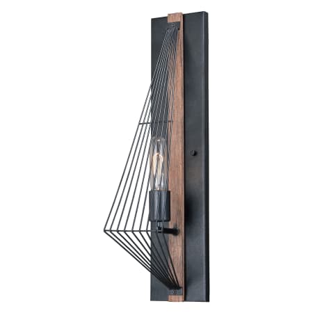 Vaxcel Lighting Dearborn Single Light 21-1/2" High Wall Sconce Burnished Oak / Black Iron