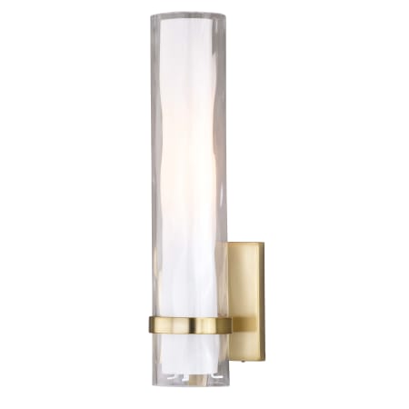 Vaxcel Lighting Vilo Single Light 14" Tall Wall Sconce with Inner And Outer Glass Shades Golden Brass