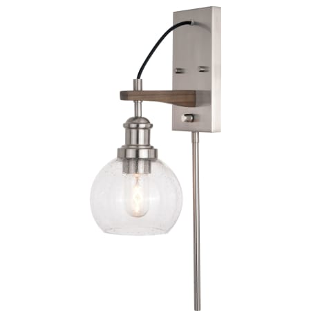 Vaxcel Lighting Avondale 16" Tall Wall Sconce Satin Nickel / Dark Sycamore
