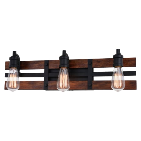 Vaxcel Lighting Carrington 3 Light 24" Wide Bathroom Vanity Light Matte Black / Deep Walnut
