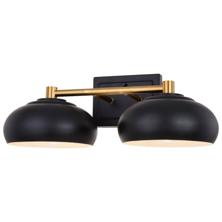 Vaxcel Lighting Belmont 2 Light 19" Wide Bathroom Vanity Light Matte Black / Satin Brass