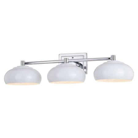 Vaxcel Lighting Belmont 3 Light 28" Wide Bathroom Vanity Light Chrome / Gloss White