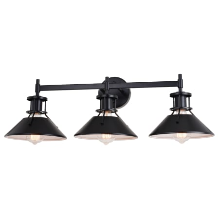 Vaxcel Lighting Canton 3 Light 29" Wide Vanity Light Black / Matte White