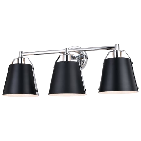 Vaxcel Lighting Barrington 3 Light 25" Wide Vanity Light Matte Black / Chrome