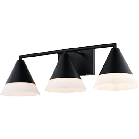 Vaxcel Lighting Winthrop 3 Light 25" Wide Vanity Light Matte Black