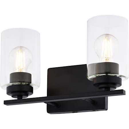 Vaxcel Lighting Park Ridge 2 Light 13" Wide Vanity Light Matte Black