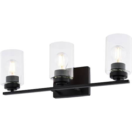Vaxcel Lighting Park Ridge 3 Light 22" Wide Vanity Light Matte Black