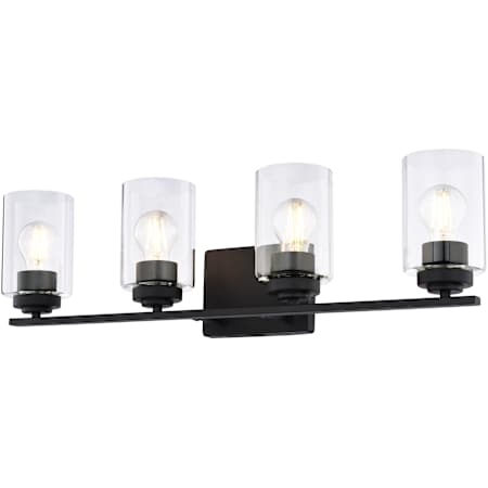 Vaxcel Lighting Park Ridge 4 Light 28" Wide Vanity Light Matte Black