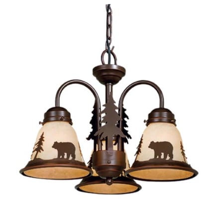 Vaxcel Lighting Bozeman 15.5" 3-Light Ceiling Fan Light Kit with Candelabra (E12) Bulb, 60 Watts Each Burnished Bronze