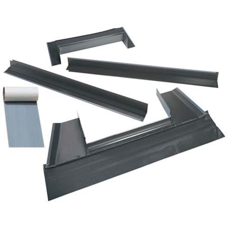 Velux EDM Size S01 Metal Roof Flashing Kit for Deck Mounted Skylights - Underlayment Included Gray