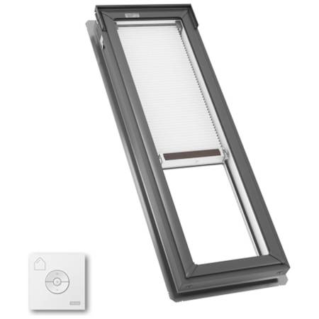 Velux FS Fixed Deck Mount Skylight with Laminated LowE3 Glass and Solar Room Darkening Shade - A06 (R/O: 14-1/2 in x 45-3/4 in) Gray Frame / Clear Glass