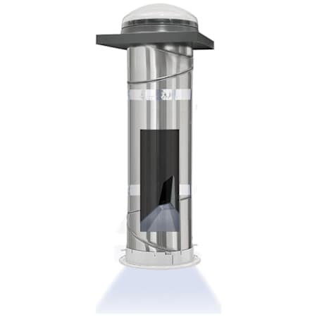 Velux 14 Inch TCR Curb Mount Sun Tunnel Skylight with Rigid Tube, Acrylic Dome, and Solar Night Light Gray Flashing / Clear Dome