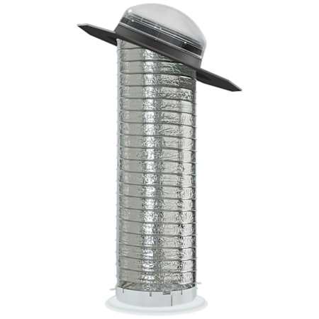 Velux 14 Inch Diameter TGF Impact Non-Venting Tubular Skylight with Low Profile Flashing Gray Flashing / Clear Dome