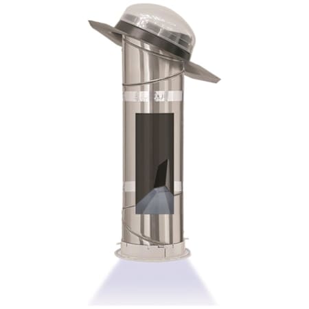 Velux 10 Inch TGR Sun Tunnel Skylight with Low Profile Flashing, Rigid Tube, Acrylic Dome, and Solar Night Light Gray Flashing / Clear Dome