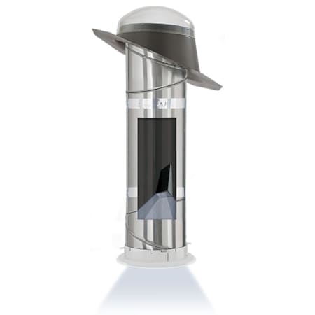 Velux 10 Inch Diameter Rigid Sun Tunnel Skylight with Acrylic Dome, Pitched Metal Flashing, and Solar Night Light from the TMR Collection N/A