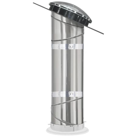 Velux 10 Inch TSR Sun Tunnel Skylight with Low Profile Metal And Plastic Flashing, Rigid Tube, and Acrylic Dome Gray Flashing / Clear Dome