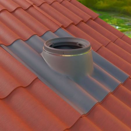 Velux Size TMR 010 Tile Roof Pitched Flashing for 10 Inch Diameter Sun Tunnel Skylights Gray