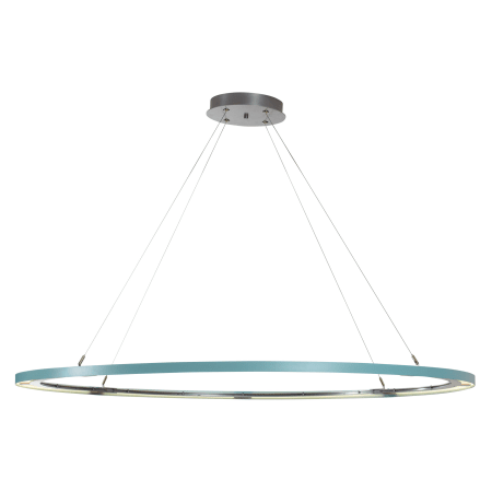 Vermont Modern Ringo 61-13/16" Wide Integrated LED Ring Chandelier with Adjustable Cables Satin Aqua / Silver