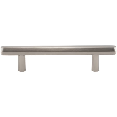 Vesta Fine Hardware Insignia Solid Brass 3-3/4" Center to Center Luxury Modern Faceted Hexagon Cabinet Bar Handle / Drawer Bar Pull Brushed Satin Nickel