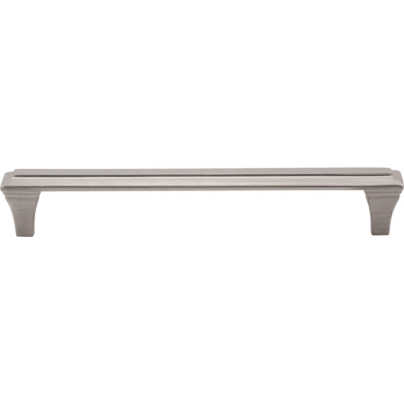 Vesta Fine Hardware Alston Solid Brass 6-5/16" Center to Center Luxury Old World Stepped Profile Cabinet Handle / Drawer Pull Brushed Satin Nickel