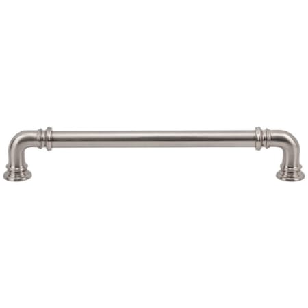 Vesta Fine Hardware Ronan Solid Brass 7" Center to Center Luxury Industrial Pipe Style Cabinet Handle / Drawer Pull Brushed Satin Nickel