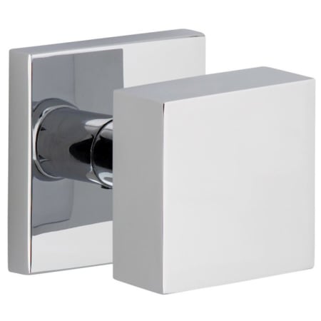 Viaggio Quadrato Solid Brass Passage Door Knob Set with Linen Backplate - 2-3/8" Backset Bright Chrome
