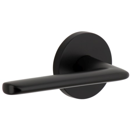 Viaggio Circolo Left Handed Solid Brass Passage Door Lever Set with Brezza Lever and Circolo Rosette - 2-3/8" Backset Satin Black