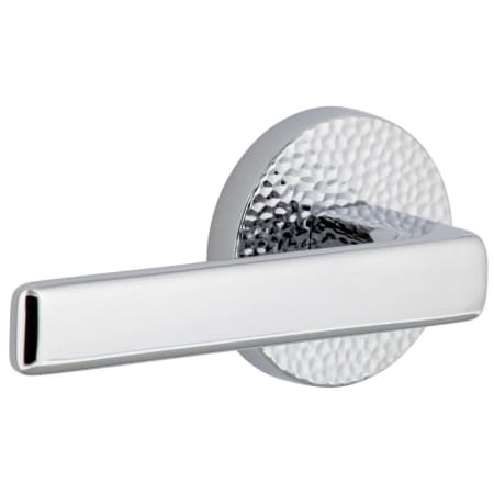 Viaggio Circolo Hammered Left Handed Solid Brass Passage Door Lever Set with Lusso Lever and Circolo Hammered Rosette - 2-3/8" Backset Bright Chrome