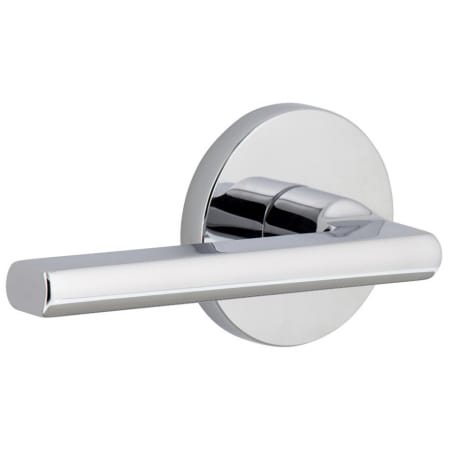 Viaggio Circolo Left Handed Solid Brass Passage Door Lever Set with Milano Lever and Circolo Rosette - 2-3/8" Backset Bright Chrome