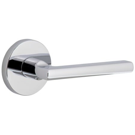 Viaggio Circolo Right Handed Solid Brass Passage Door Lever Set with Milano Lever and Circolo Rosette - 2-3/8" Backset Bright Chrome