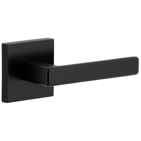Viaggio Quadrato Right Handed Solid Brass Passage Door Lever Set with Lusso Lever and Quadrato Backplate - 2-3/8" Backset Satin Black