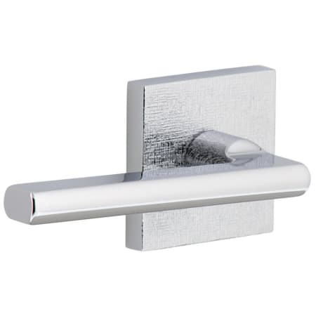 Viaggio Motivo Left Handed Solid Brass Passage Door Lever Set with Milano Lever and Quadrato Linen Backplate - 2-3/8" Backset Bright Chrome