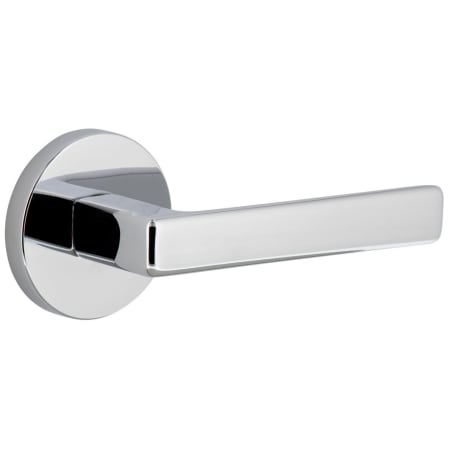 Viaggio Circolo Right Handed Solid Brass Passage Door Lever Set with Lusso Lever and Circolo Rosette - 2-3/4" Backset Bright Chrome