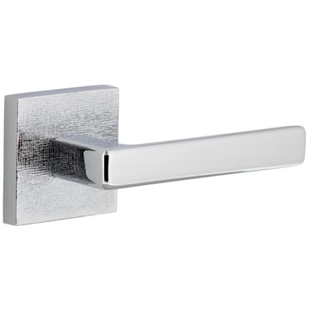 Viaggio Motivo Right Handed Solid Brass Passage Door Lever Set with Lusso Lever and Quadrato Linen Backplate - 2-3/4" Backset Bright Chrome